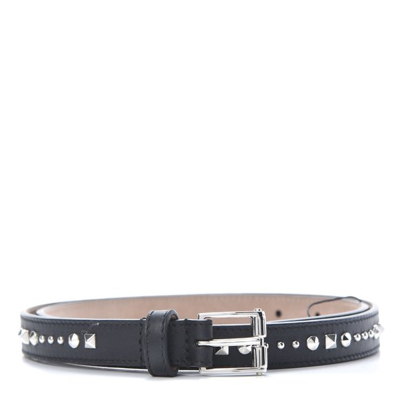 NWT GUCCI LEATHER STUDDED SKINNY BELT - Picture 1 of 7